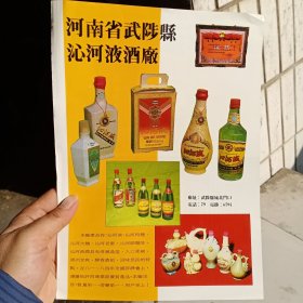 八十年代河南省武陟县沁河液酒厂，安阳市造纸厂等彩页一页两面