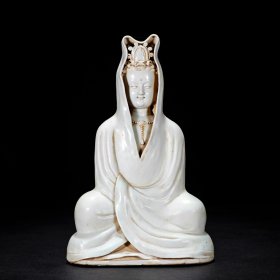 元影青塑观音坐像