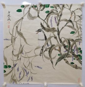 贾广健，精品花鸟 66x66cm。