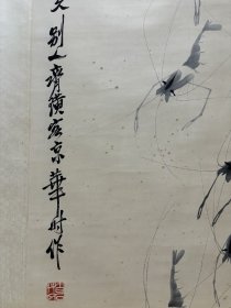 (字画议价) 虾图立轴 画心137.5*67cm
