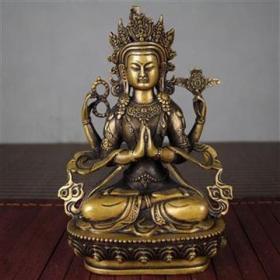 古玩古董杂项摆件铜器，收藏双手合掌四臂观音！不议价，直接拍包邮！1400克。图中实物尺寸！高约21厘米，宽约13厘米！！！