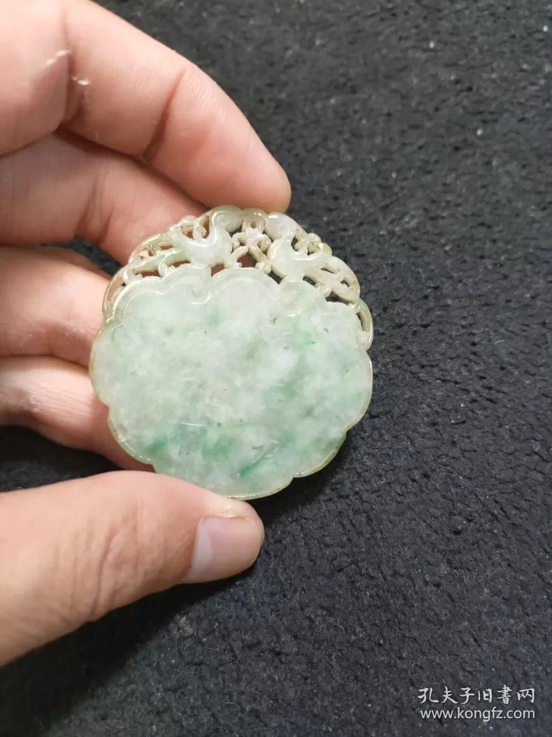 古玩旧藏和田翠玉牌子