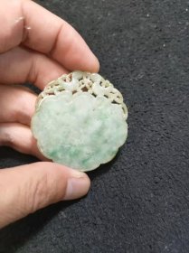 古玩旧藏和田翠玉牌子