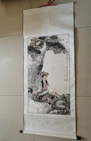 著名画家，陈和莲画，人物，画心尺寸约：95*51cm！包老保真