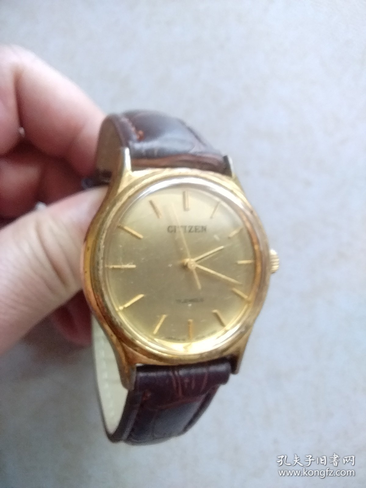 西铁城 镀金机械表 上弦 正常工作。