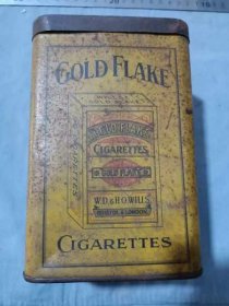 晚清 英国W.D&H.O.WILLS公司 GOLD FLAKE牌香烟 金箔香烟，烟广告铁盒。