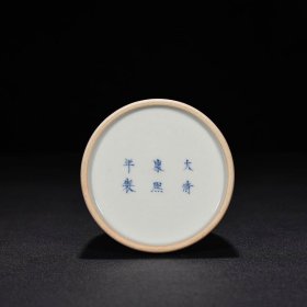 旧藏 清康熙洒蓝釉水盂 8×8厘米