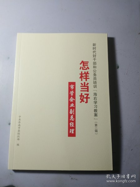 怎样当好 市管企业副总经理【新时代好干部和公务员培训“海右教案”（第二辑）】