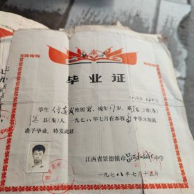 毕业证（1978年和1979年两张合售