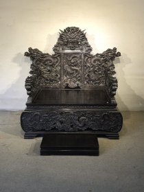 精品高浮雕紫檀龙宝座