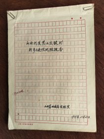 1979年<山西省代县黑山庄铁矿初步习选性试验报告>手稿资料16开17页