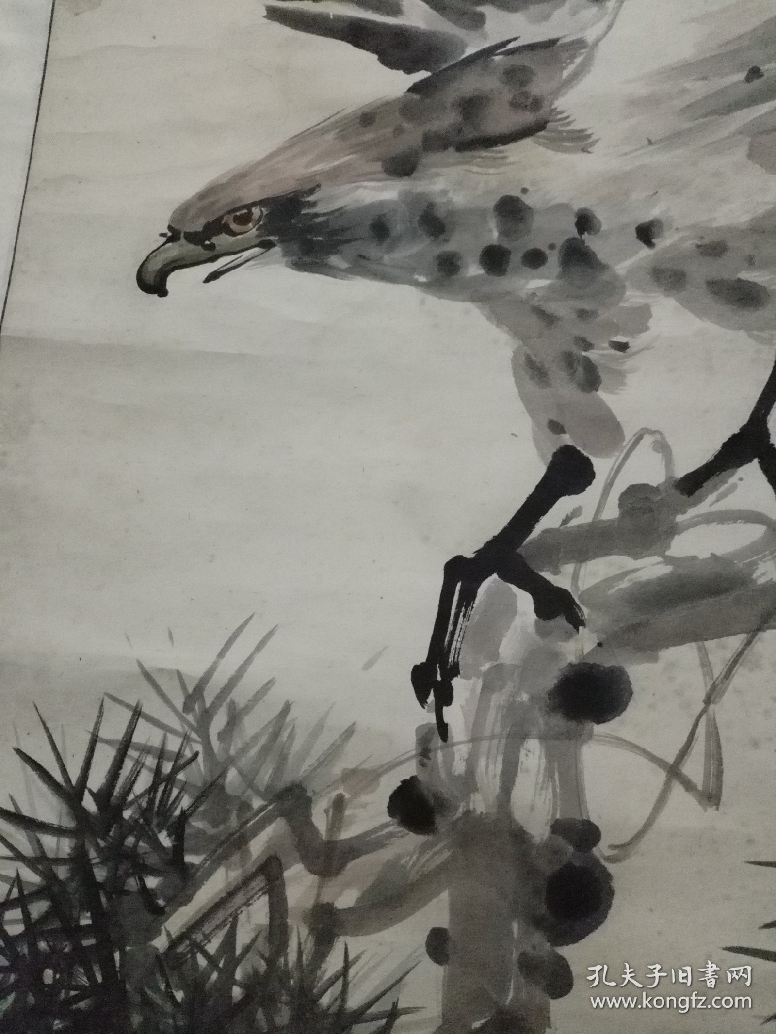 澄海著名画家 半楼主人李永平老师70年代早期大幅“雄鹰图””作品