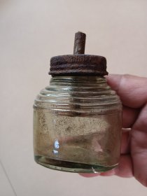 老油灯 瓶身完整 高8