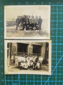 老照片：五十年代上海市民立女子中学合影合摄留念；窗下中间、海边后右一为校长吴若安女士（苏本喦苏氏五姐妹创办民立女中）PH124