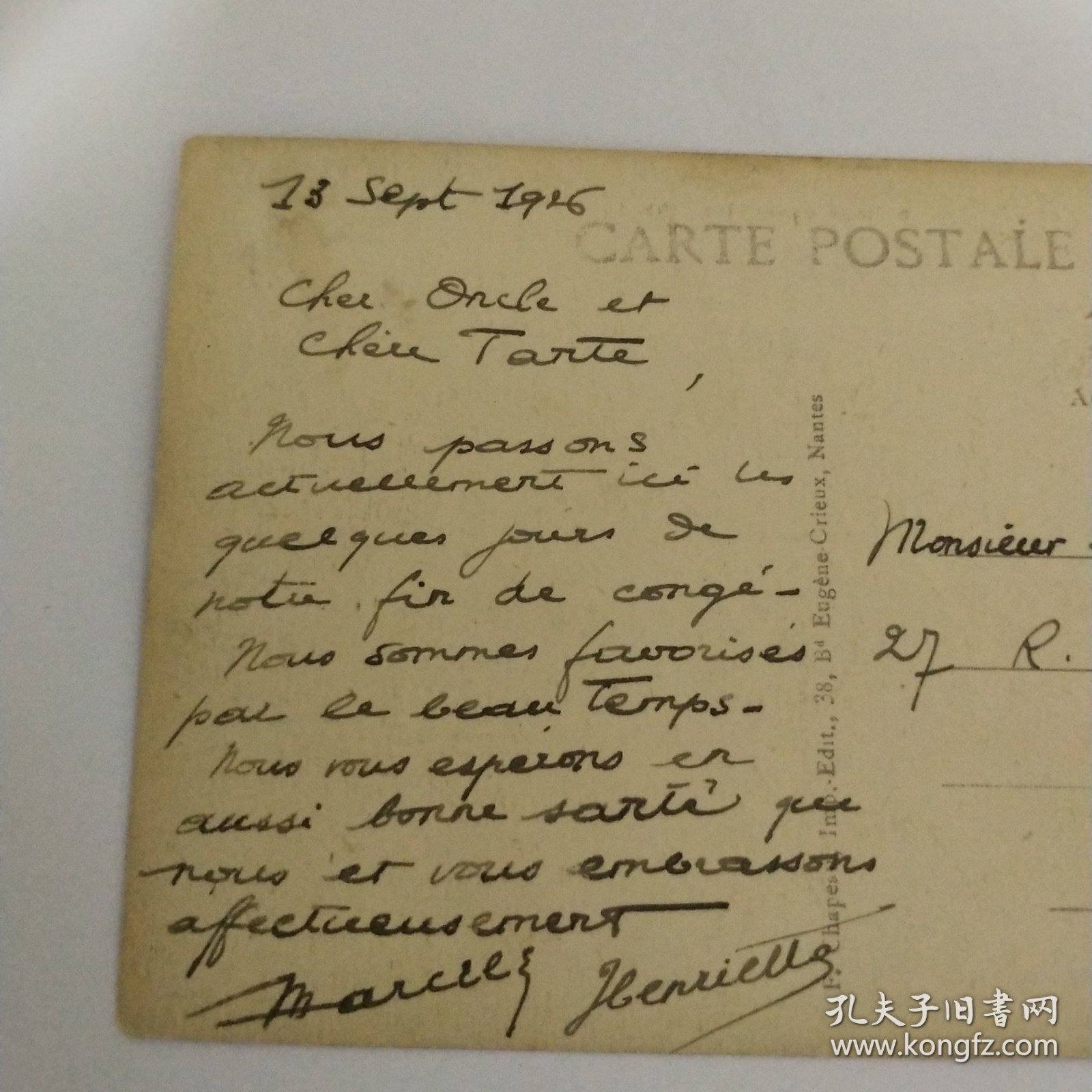 百年实寄明信片【1890～1948】 信札 信函 手写 书信 信函 实寄明信片【 有邮票 加盖印章 珍贵 稀少 文献价值极高】正面文字是主题、反文字是出版社等信息，手写内容及手稿、签名等 可自行翻译 研究， 装册 装框欣赏都非常漂亮有意思。百年实寄明信片编号458