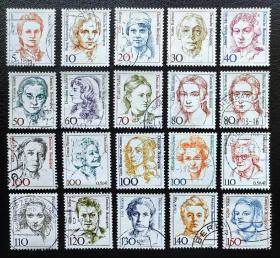 信252德国1986-2000年上品信销邮票35全。杰出女性。名人肖像。2015斯科特目录45.25美元。