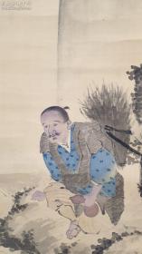 民国日本名家（萱岛秀山）手绘绢本人物