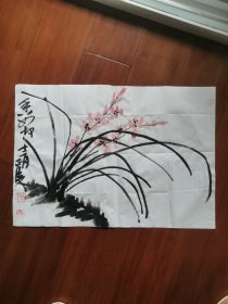 陳正俊蘭花小品 50x36㎝ （陳正?。禾K州大學(xué)藝術(shù)學(xué)院教授，著名書畫家）