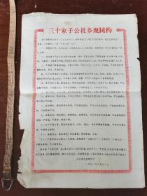 三十家子公社乡规民约 1982年