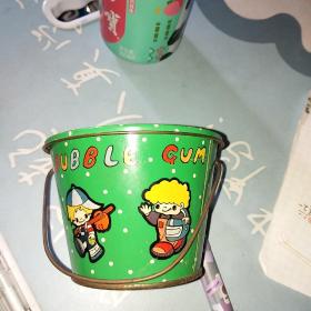 绝版怀旧 1991年第一代 中发泡泡糖 铁皮桶