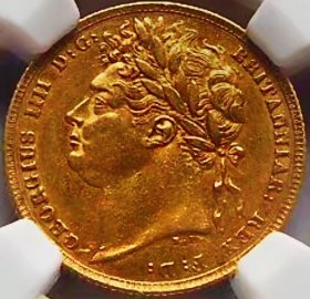 原味少见品早年时期英国乔治四世1磅马剑金币NGC评级AU55收藏