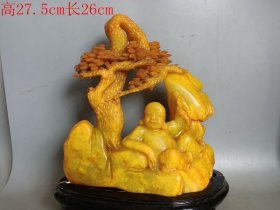 清代老田黄石佛摆件