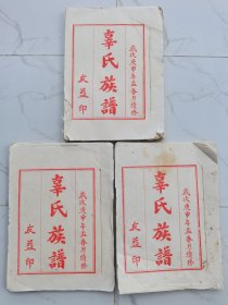 【海南】辜氏族谱（2--4卷）三册 油印本