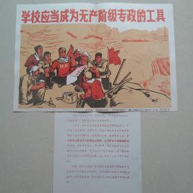 **老照片 学校应当成为无产阶级专政的工具 18张＋宣传板画＋文字说明＋原包装袋全