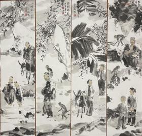 陈玉铭， 四条屏