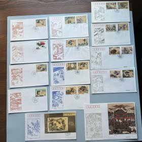 中国古典名著-水浒传第1组—第5组邮票首日封 ，共14枚（含2枚小型张首日封）。实物拍摄，按图发货。