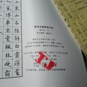 唐诗名篇钢笔字帖