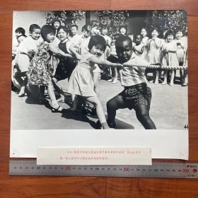 超大尺寸：1978年，北京市第一幼儿园中外小朋友参加拔河比赛