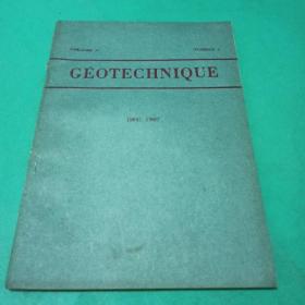 GEOTECHNIQUE 1987年第7期 岩土技术杂志 外文原版期刊