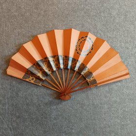 徽章 日本回流京扇纸扇 扇高24.5Cm，展开最宽幅42Cm，竹扇骨，手绘品。