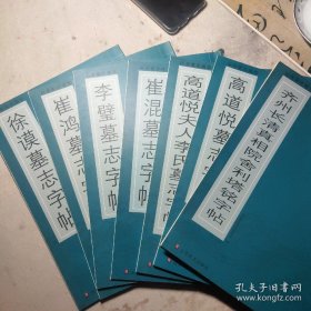 山东墓志精华（全7册合售） 高道悦墓志字帖、高道悦夫人李氏墓志字帖、齐州长清真相院舍利塔铭字帖、崔鸿墓志字帖、崔混墓志字帖、徐谟墓志字帖、李璧墓志字帖