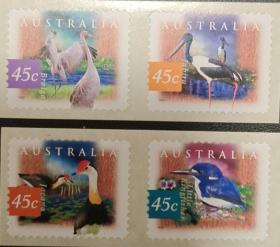澳大利亚1997年鸟类邮票不干胶4全
