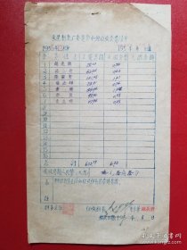 1956年永星制皂厂委员会小组征收会费清单（1张）