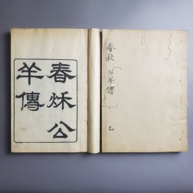 清光绪金陵书局官刻本《春秋公羊传》一套两厚册全 光绪二十一年孟冬 大开本 书内有红色笔迹 有前贤藏书钤印 书有少量虫蛀