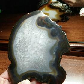 玛瑙片，，，玛瑙原石明料，17×13.5×1.5cm，，，