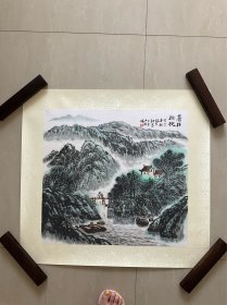 旧镜心画一副，对于作者不详细，画心尺寸：53x 49，整体尺寸：69x 64，包手绘不是印刷品，