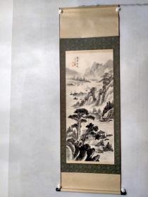 【日本回流】原装旧裱 佚名国画作品《远浦征帆》一幅（纸本立轴，尺寸：101*44，款识：静观）