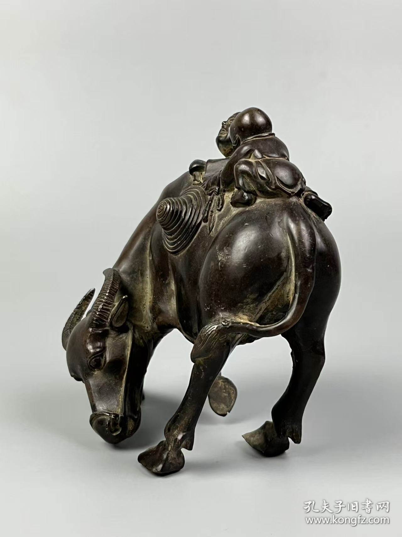 旧藏【童子牧牛】铜摆件