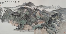 何占福，尺寸136×68cm 1965年生于宁夏石嘴山市；中国美术家协会会员；宁夏美术家协会主席、中国美术家协会理事、国画艺委会副主任兼秘书长；中国艺术研究院访问学者、姜宝林工作室画家； 中国国家画院范扬工作室画家；自治区第十一届人大代表；石嘴山市政协常委；石嘴山市文联副主席；石嘴山书画院院长；石嘴山市美术家协会主席；宁夏山水画研究院院长；中华环保公益艺术家；宁夏文史馆研究员。