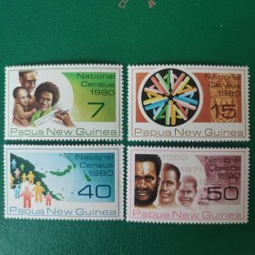 巴布亚新几内亚邮票 1980年全国人口普查-地图 4全新