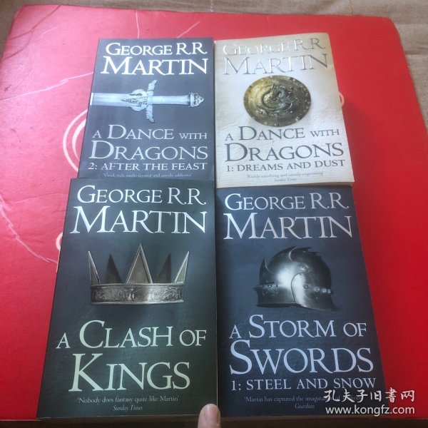 A Dance With Dragons Part 2: After the Feast (A Song of Ice and Fire, Book 5)+A Storm of Swords：Part 1 Steel and Snow+AClashofKings(ASongofIceandFire,Book2)+ADanceWithDragonsPart1:DreamsandDust 四本合售