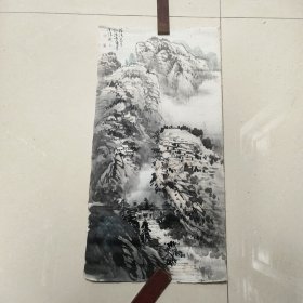 常州名家：薛金炜（先生）国画《镇江：招隐寺》软片（68*34.5cm）—— 包邮！