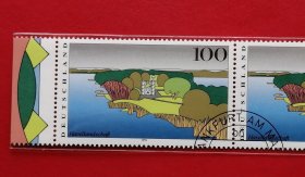 德国邮票 1995年 德国旅游风光 4-2 双联盖销