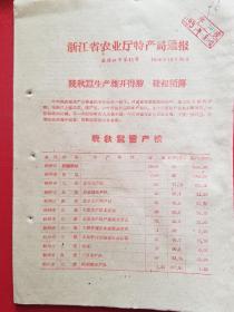 1959年浙江省农业厅特产局通报（晚秋蚕丰产榜）