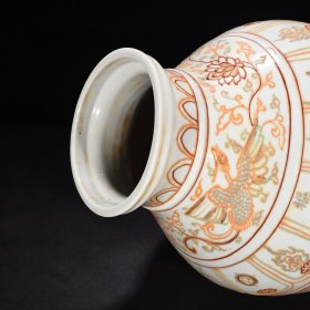 瓷器 元珐华彩沥粉描金八宝龙纹罐 高43厘米 宽30厘米