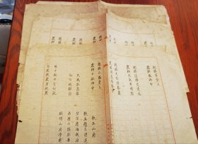 民国手写诗词本 广东或南京最早女子中学 明德女子中小学稿纸 八个筒子页 字迹纤秀